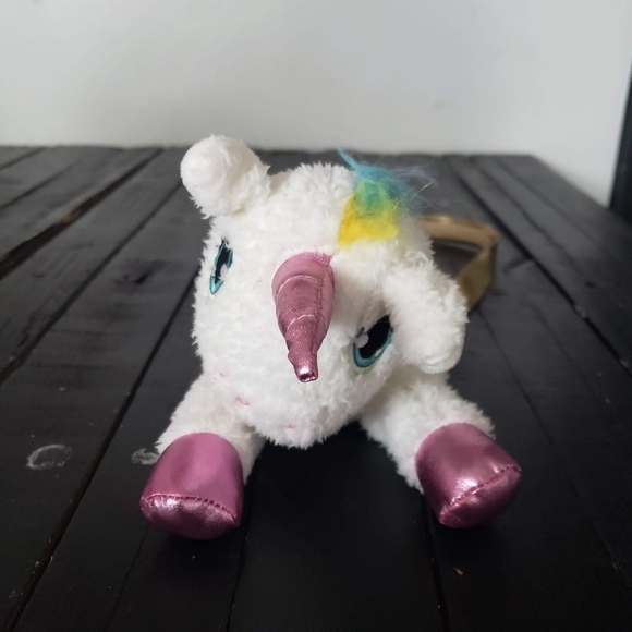 Magic Time Fuzzy White Unicorn Purse Little Girl Toddler Bag - Picture 4 of 9